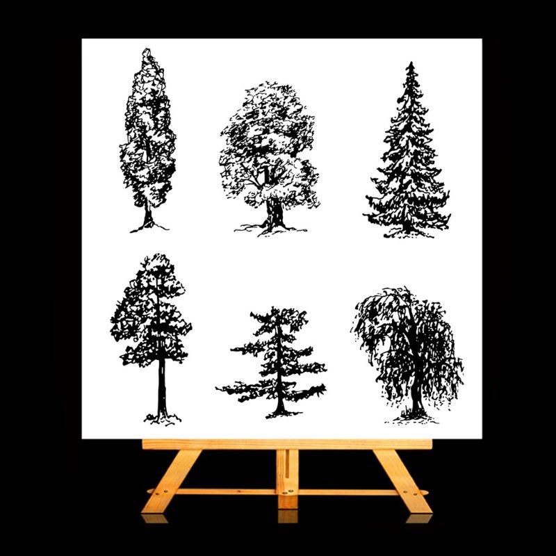 Con dấu silicone trong suốt trang trí tập ảnh hình cây lá