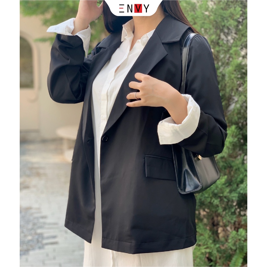 Áo khoác vest lụa một lớp ENVY AK54 túi thật, chất mịn mướt