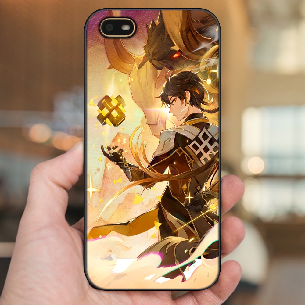 Ốp lưng Oppo A1K viền đen in hình Zhongli Genshin Impact