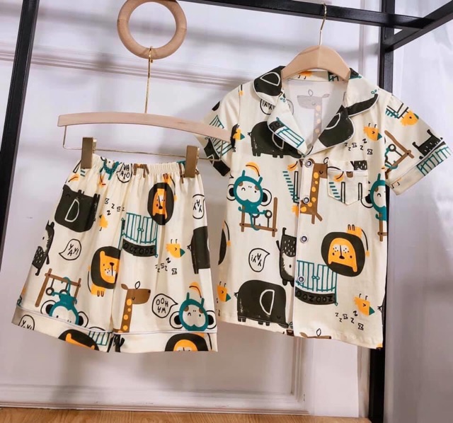 BỘ PYZAMA CHẤT COTTON HỌA TIẾT SIÊU YÊU CHO BÉ