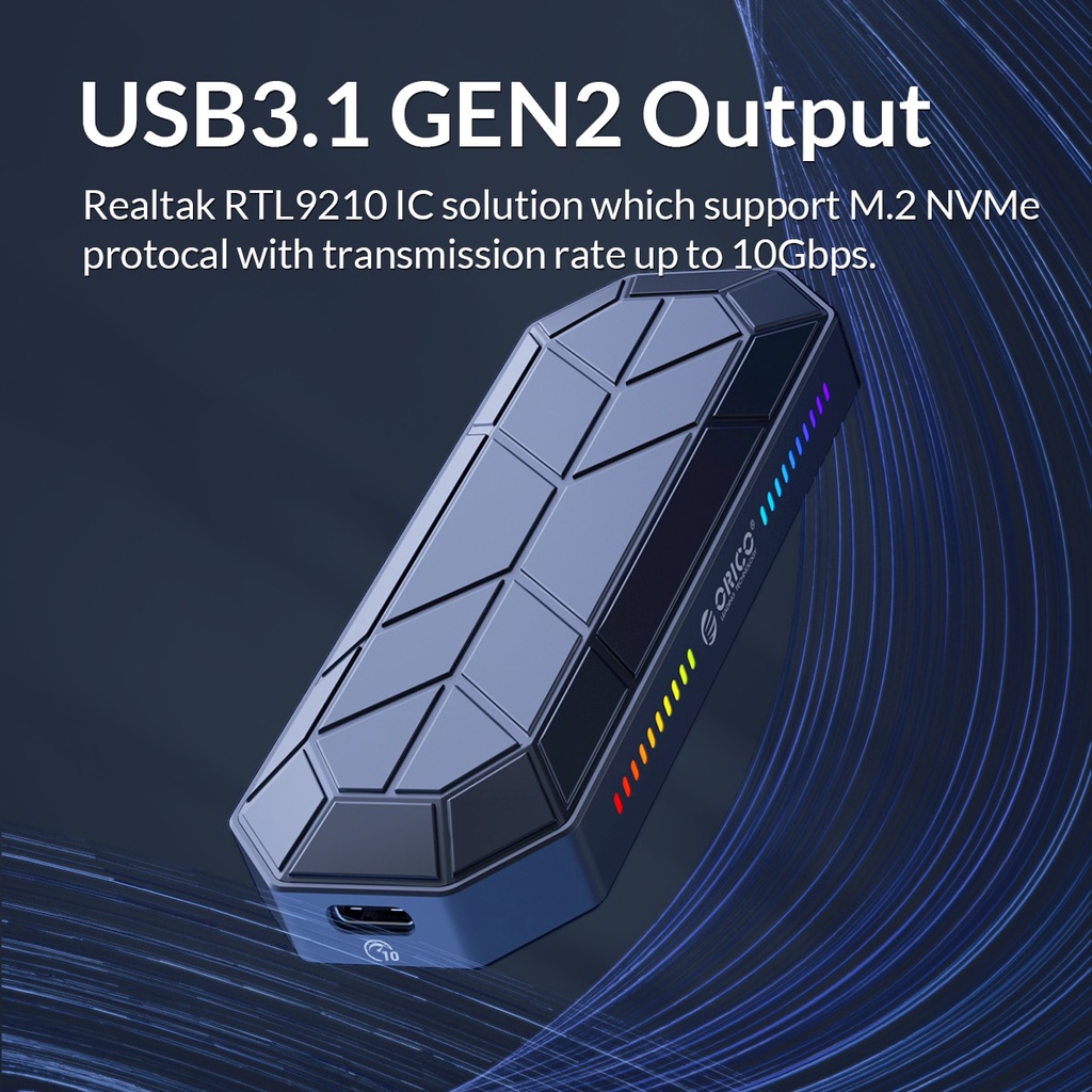 Hộp Đựng Ổ Cứng Di Động ORICO SSD M.2 Nvme Chuyển Đổi Sang USB Type C 3.1 Thế Hệ 2 10GBPS