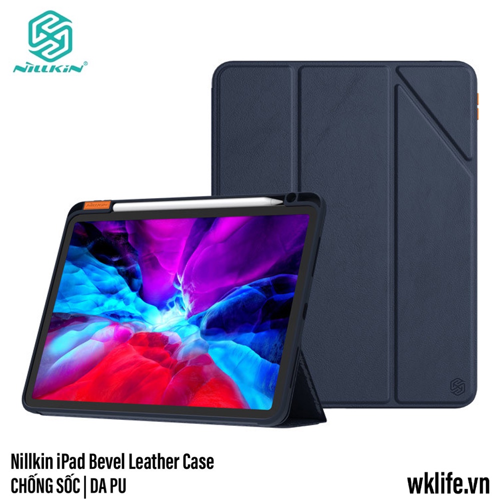 Bao Da Nillkin Bevel Leather Case Viền Cao Su Chống Sốc Cho Pro 11 2020 / M1 2021 / Air 4 / Air 5 / 10.2