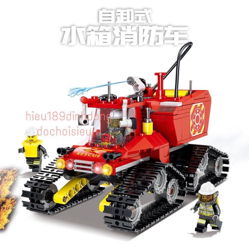 Lắp ráp xếp hình non Lego City KY80528 : Xe cứu hỏa chuyên dụng 410+ mảnh