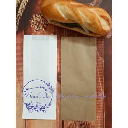 100 túi giấy ĐỰNG BÁNH MÌ TRUYỀN THỐNG &amp; các loại bánh (Giấy thực phẩm Kraft)