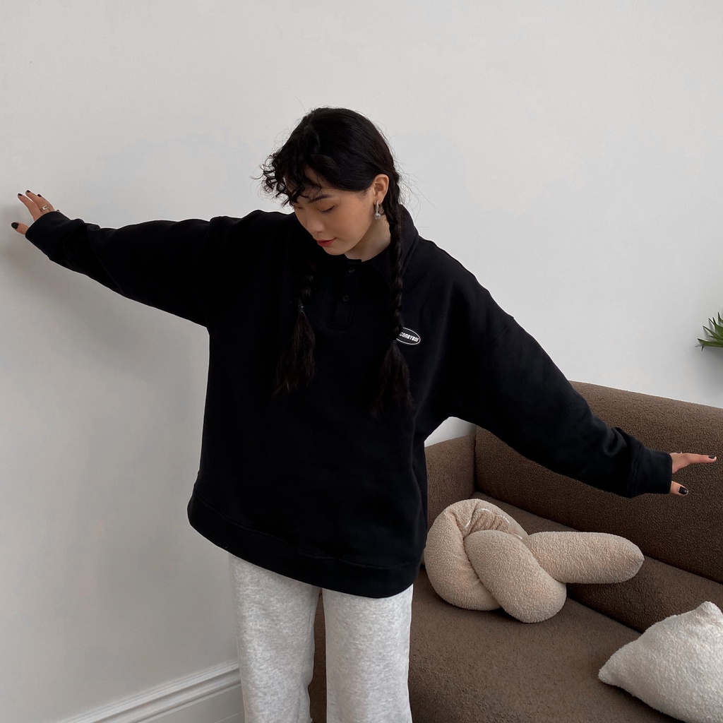 Áo sweater DGB® basic nam nữ unisex, chất liệu nỉ bông