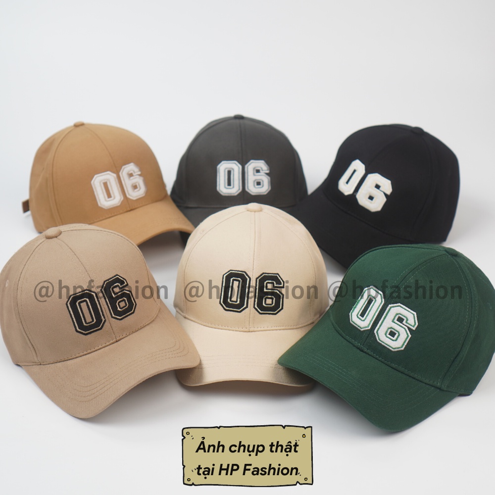 Mũ lưỡi trai ❤️ Nón kết thêu hình chữ 06 chất kaki cao cấp form unisex nam nữ N71 - Happy Style