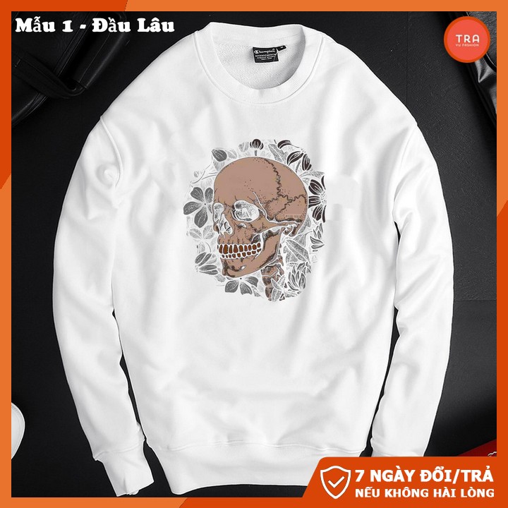 BST Áo thun nam dài tay đẹp in 3D KTS. Áo nỉ thái dày mịn in đầu lâu SW316 | BigBuy360 - bigbuy360.vn