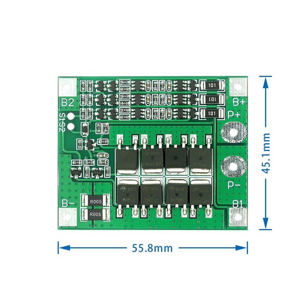 Bảng Sạc Pin Li-ion 3S/4S 40A 60A 18650 BMS Cho Động Cơ Khoan 11.1V 12.6V/14.8V 16.8V