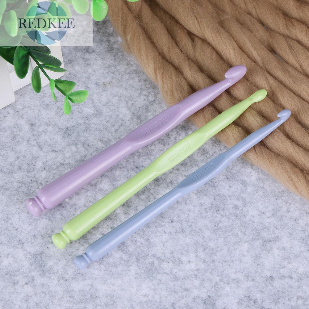 Bộ 12 que đan móc len bằng nhựa tiện lợi dễ sử dụng 2-10mm