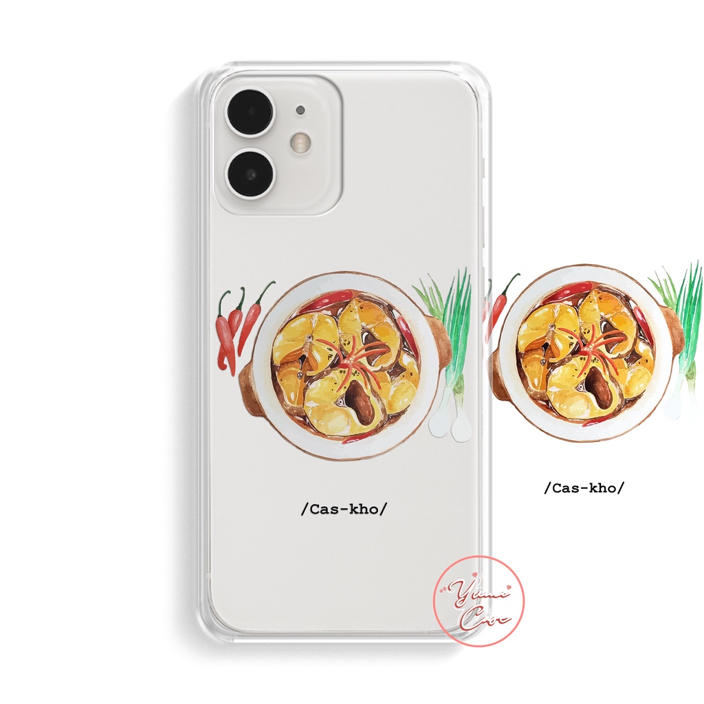 Ốp lưng điện thoại cho Iphone Samsung Vsmart Oppo Huawei Xiaomi Vivo Nokia Realme Poco Redmi FOOD KHOAI-CÁ KHO Yumi Case