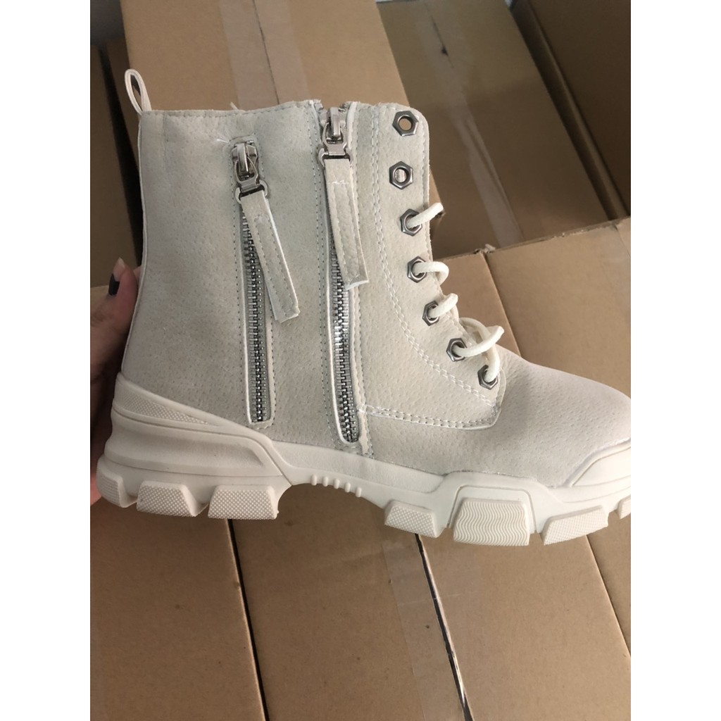 Có ảnh thật - Giày boot nữ cổ lửng không độn đế phong cách Hàn Quốc B135 . new new new . 2020 K . : : : * ' ; ₜ .