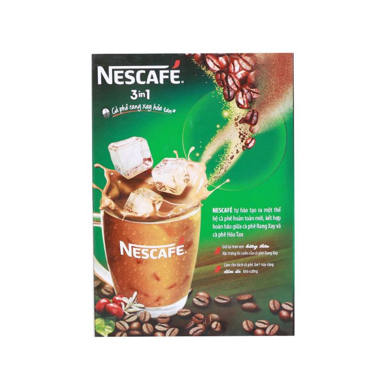 Cà phê sữa NesCafé 3 in 1 xanh/đỏ  đậm đà hài hòa 340g