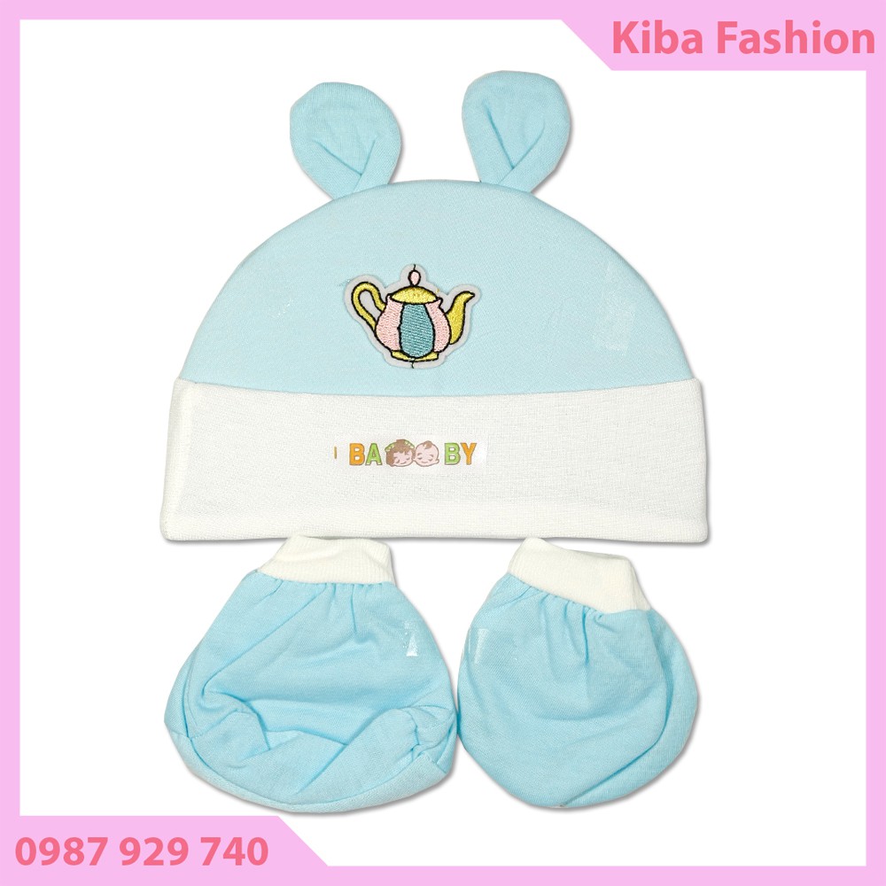 Bộ mũ kèm bao tay, bao chân cho trẻ sơ sinh