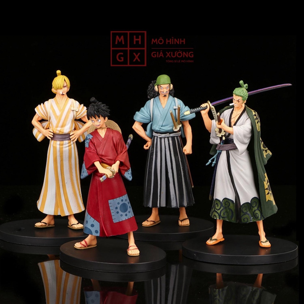 Mô Hình One Piece ở  Vương quốc Wano Luffy , Zoro , Usop, Sanji , Nami ,Brook , Choper Cao 17 - 21cm  -Tượng Figure