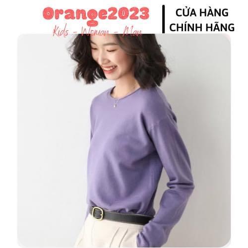 Áo len mỏng cổ tròn hàng Quảng Châu cao cấp