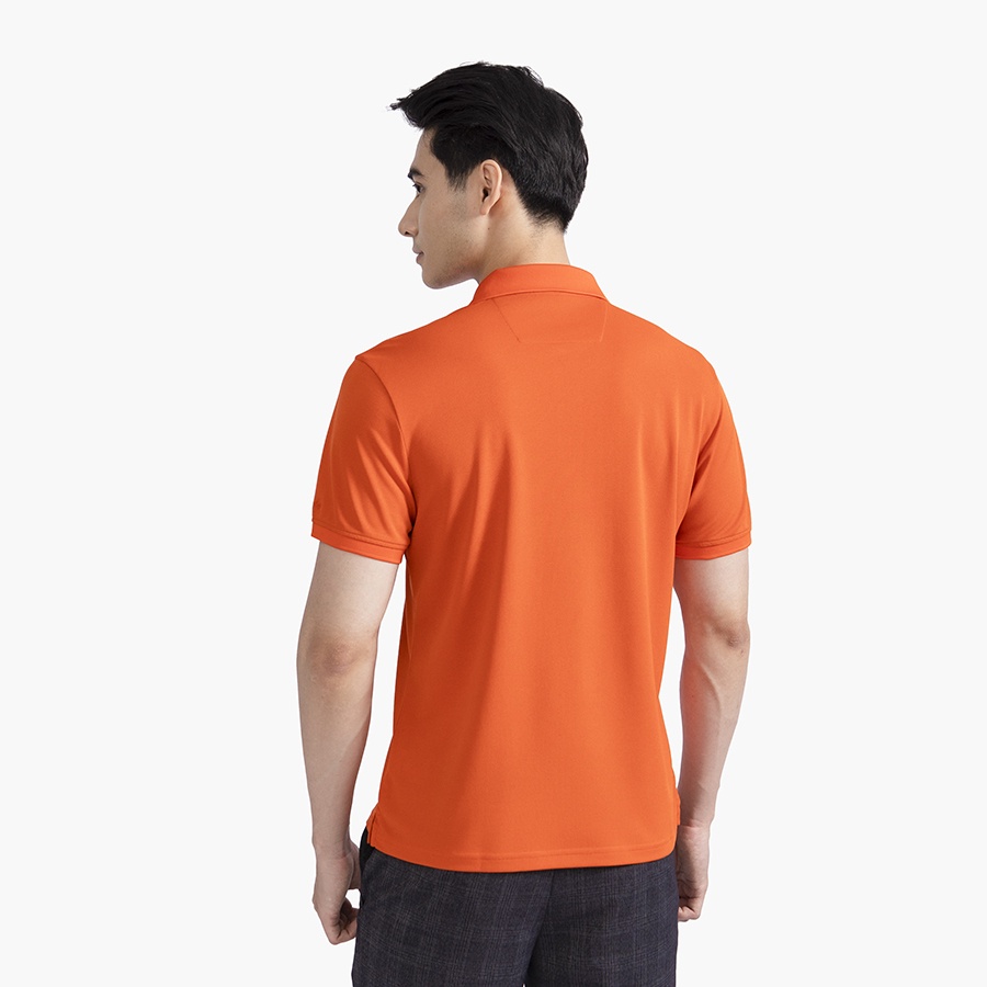 Áo polo nam ARISTINO dáng Regular fit suông nhẹ, màu cam trẻ trung nổi bật, dệt Jacquard thời trang - APS097S2