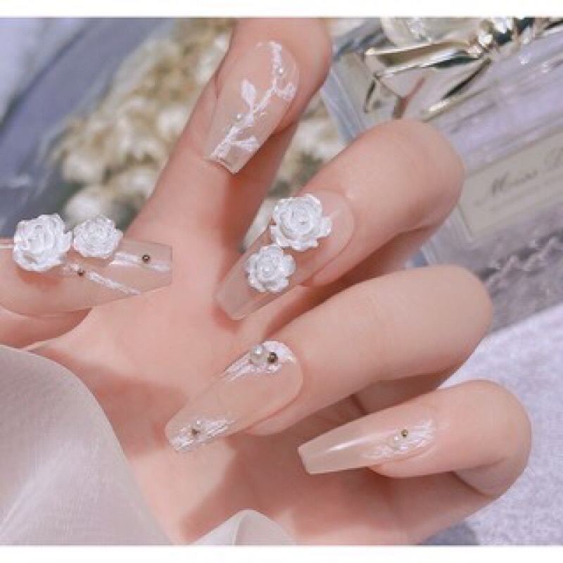 Charm hoa hồng đính móng tay đường kính 6*6mm