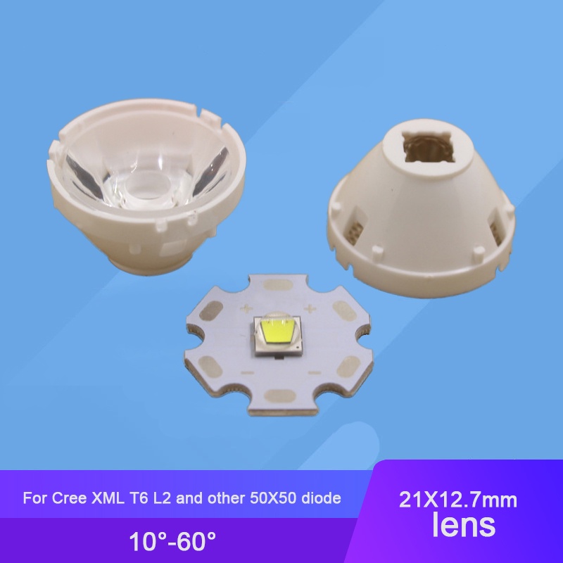 Set 5 Ống Kính Có Đèn LED 21mm Cho Cree XML T6 L2 50X50 Diode