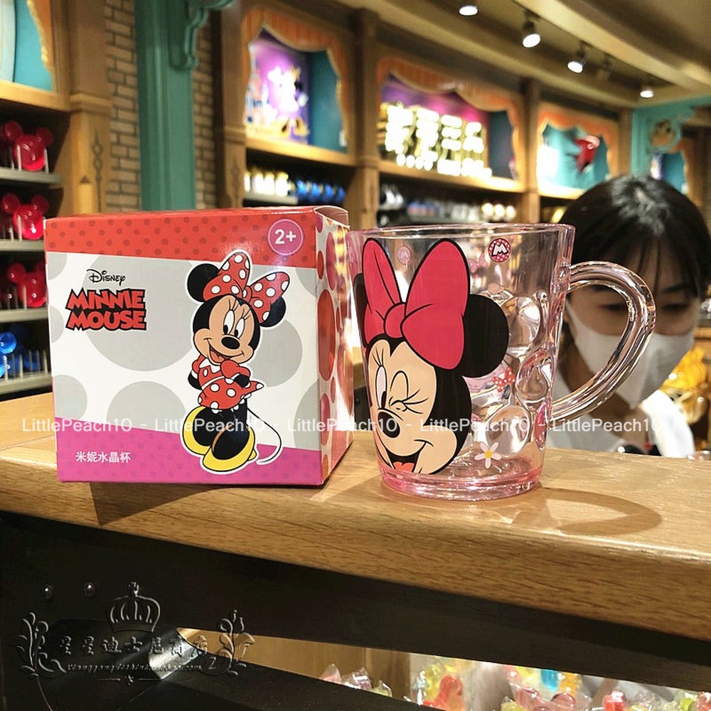 Ly nhựa Disney uống nước trong suốt có quai cầm tay hình Frozen Mickey Minnie Ariel cho bé