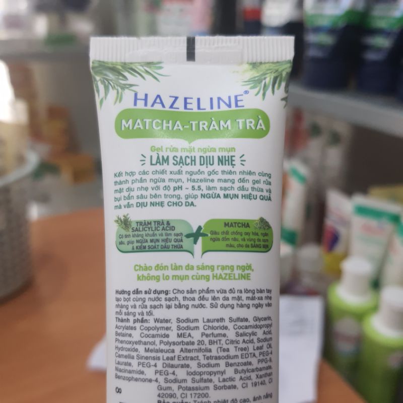 Sữa  Rửa Mặt Hazeline Matcha Tràm Trà Làm Sạch Diệu Nhẹ 50g