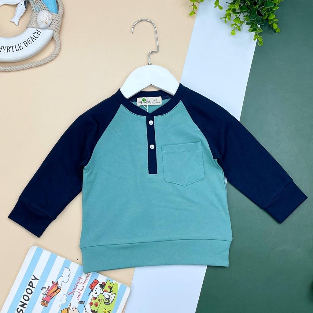 Áo bé trai phối tay cổ trụ LITIBABY 1/6T