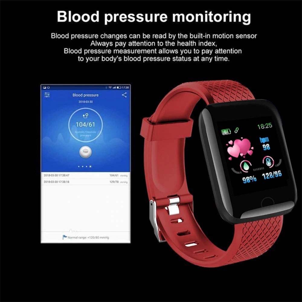 Smart Watch 116 Plus Waterproof Smart Bracelet Fitness Tracker Blood Pressure Fitness Band Sports Smart Wristband Heart Rate Smartwatch Smart Band Đồng Hồ Thông Minh Đa Chức Năng Theo Dõi Sức Khoẻ Kiểu Dáng Thể Thao