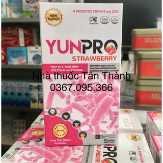 COMBO 2 hộp men tiêu hóa Hàn Quốc YUNPRO vị dâu hộp 20 gói