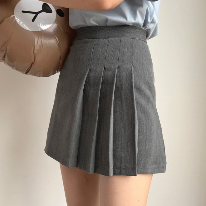 Chân Váy Chữ A Lưng Cao Xếp Ly Trơn Màu Xinh Xắn 19163 | BigBuy360 - bigbuy360.vn