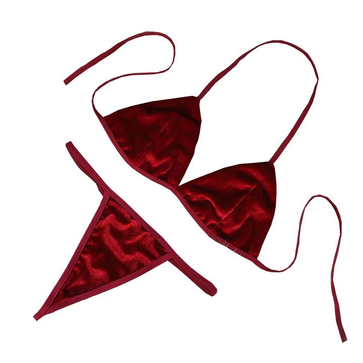 Bộ đồ lót nữ lọt khe vải nhung siêu đẹp - Bộ Đồ lót nữ lọt khe sexy CM052 | BigBuy360 - bigbuy360.vn