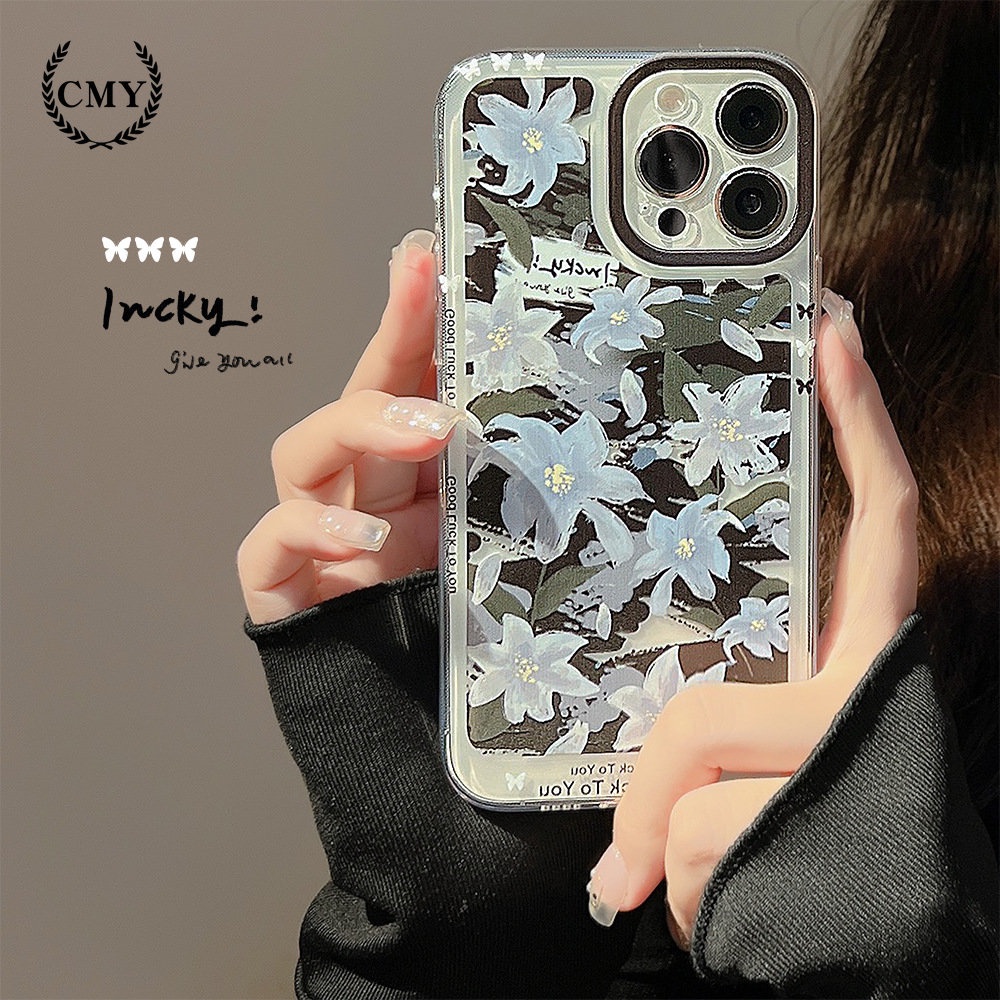 Ốp Điện Thoại TPU Silicone Họa Tiết Hoa vintage Cho ốp iPhone 11 pro max X Xr Xs 7 8 14 Plus Se 2020 12 pro max 13