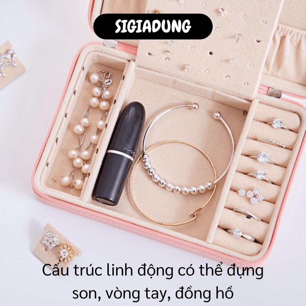 [SGD] Hộp Đựng Trang Sức - Hộp Lưu Trữ Dây Chuyền, Khuyên Tai, Nhẫn Bọc Da Pu Sang Trọng 9505