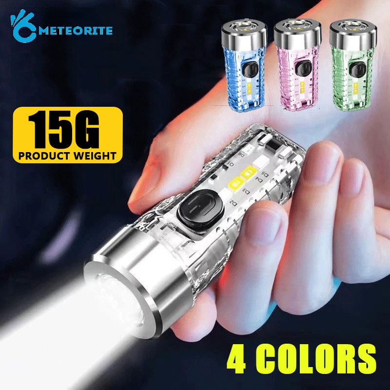 Móc Khóa Đèn Pin LED Mini Đa Năng Có Thể Sạc Lại Tiện Dụng