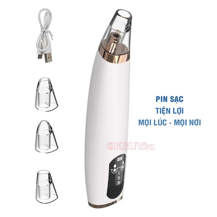 Máy hút mụn mini pin sạc 3 đầu Blackhead Instrument giá rẻ