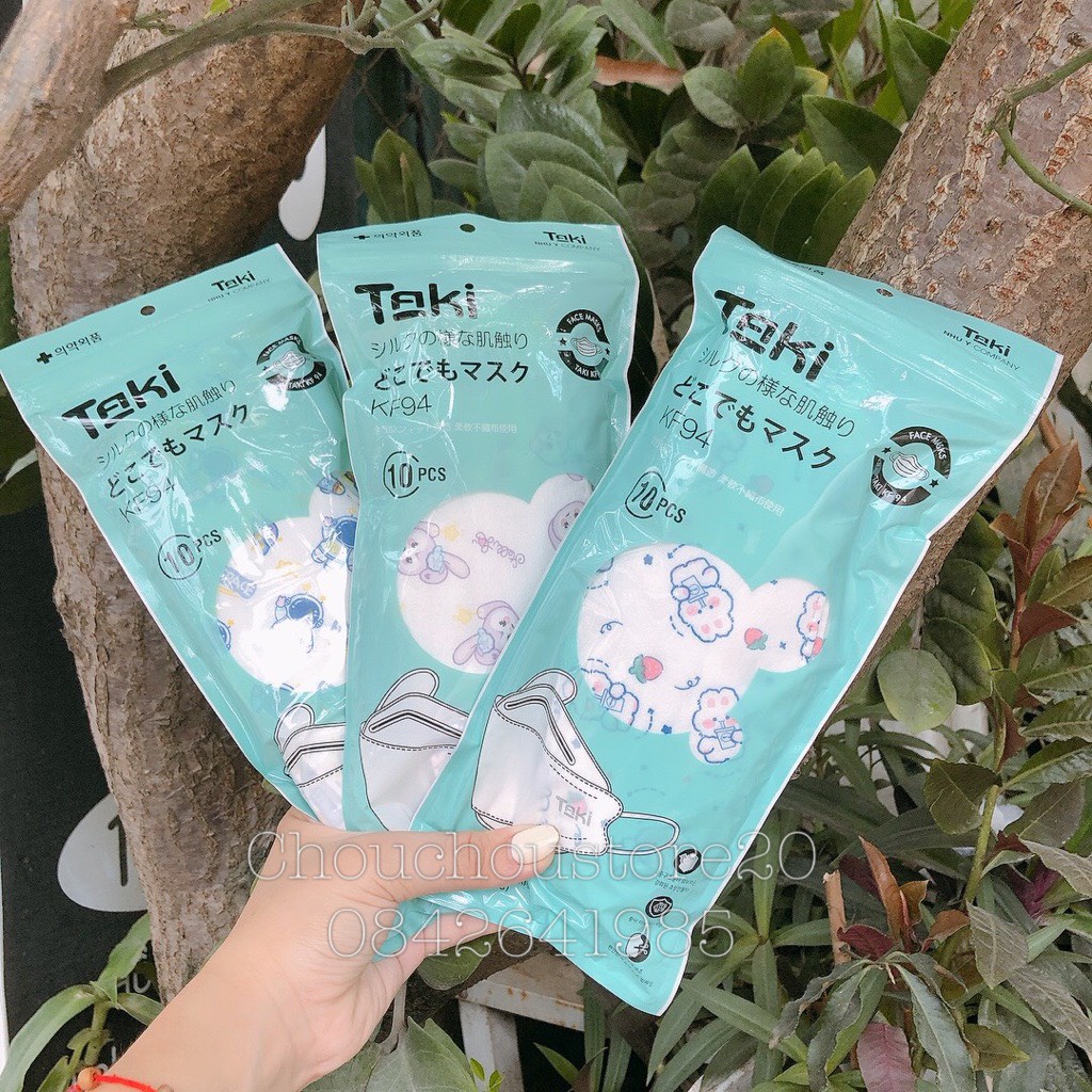 [Sẵn Hàng] Combo 10-50 Chiếc Khẩu Trang Taki 4D KF94 Người Lớn Họa Tiết Hoạt Hình Style Hàn Quốc