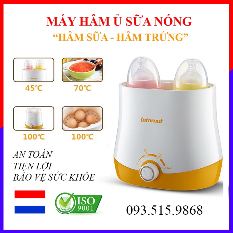 Máy Hâm Sữa Tiệt Trùng Đôi INTERNAT, Hâm nóng, giữ nóng, tiệt trùng bình sữa, hâm trứng, hâm nóng thức ăn