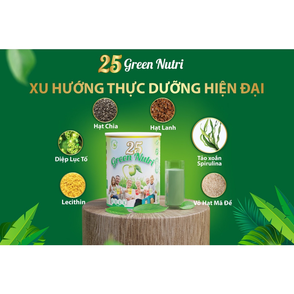 [Nhập khẩu 100%] Sữa Hạt Ngũ Cốc 25 Green Nutri Lon 750g Chính Hãng