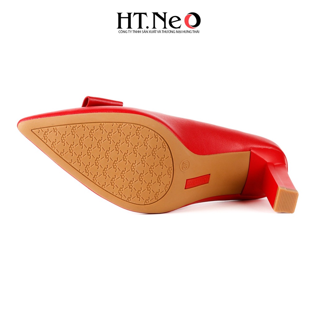 Giày cao gót HT.NEO Thiết kế da mềm mại, đế cao 9 cm, da nơ cùng khuy bắt mắt CS248