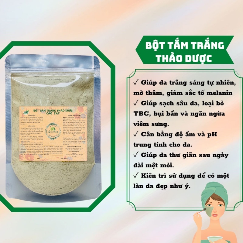 BỘT TẮM TRẮNG THẢO DƯỢC CAO CẤP ORGANIC -DƯỠNG TRẮNG DA,GIÚP DA MỀM MỊN VÀ AN TOÀN.