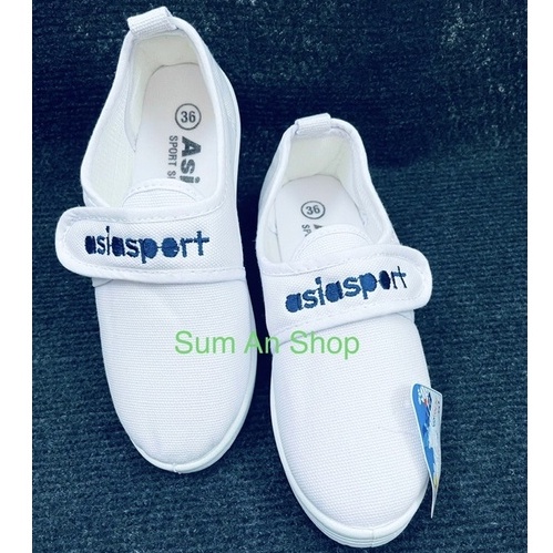 GIÀY THỂ THAO VẢI TRẮNG DÁN NỮ ASIA
