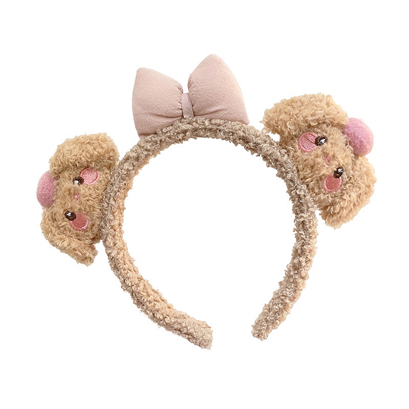 Bờm Hoa, Băng Đô Rửa Mặt gấu bông nơ Hàn Quốc cute PT17