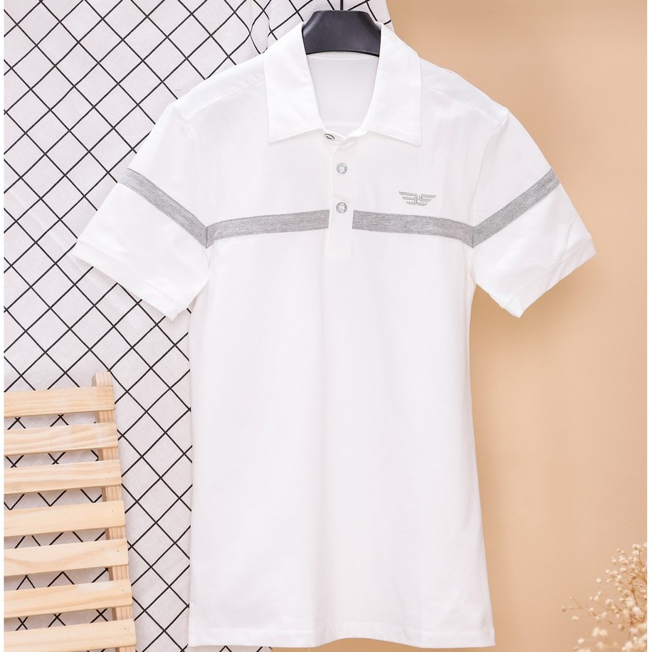Áo Polo nam cổ bẻ phối UCO vải cotton cá sấu cao cấp, chuẩn form, sang trọng lịch sự màu đen, trắng ATS0310 - 𝗘𝗠𝗦𝗣𝗢