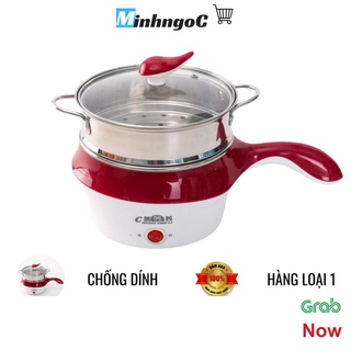 nồi lẩu mini đa năng chống dính 2 chế độ nấu kèm giá hấp