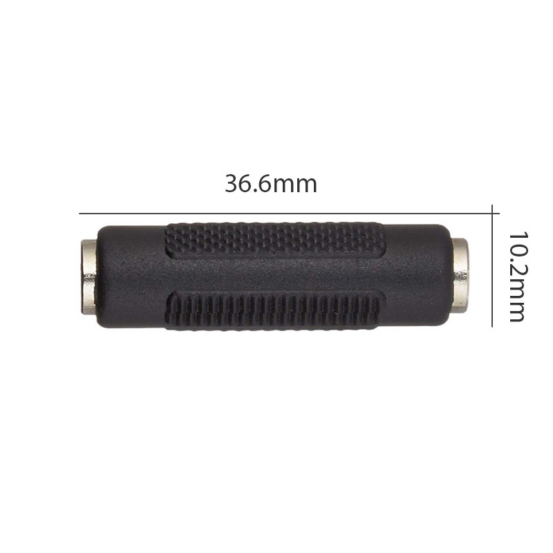 Đầu nối audio 3.5mm 2 đầu âm (Giắc nối cáp âm thanh 3.5mm) nối 2 đoạn cáp âm thanh 3.5mm với nhau (màu đen - 1 chiếc)