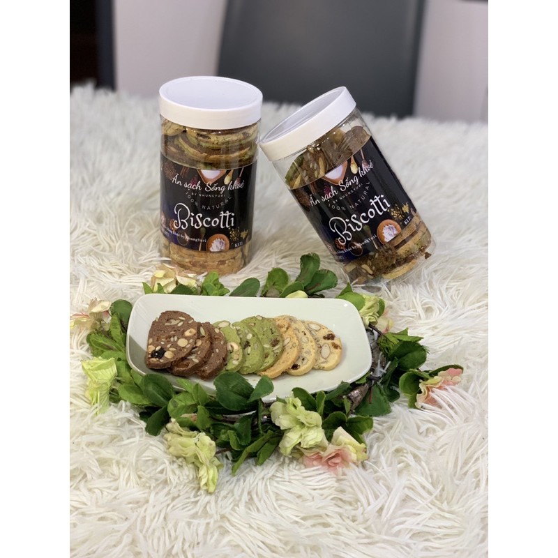 Bánh BISCOTTI Nguyên Cám Không Đường 100% MIX VỊ +NHO KHÔ- Ăn sạch, sống khỏe by NHUNG YURI | BigBuy360 - bigbuy360.vn