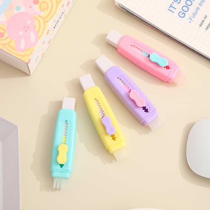 Cục Tẩy Cao Su Mềm Mại Có Thể Thu Gọn Màu Bánh Macaron