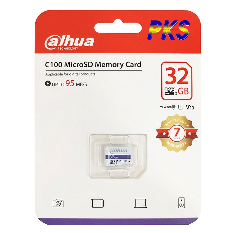 Thẻ nhớ Mirco-SD 32G Dahua DHI-TF-C100 Class 10 tốc độ cao cho Camera IP, điện thoại, máy ảnh,...