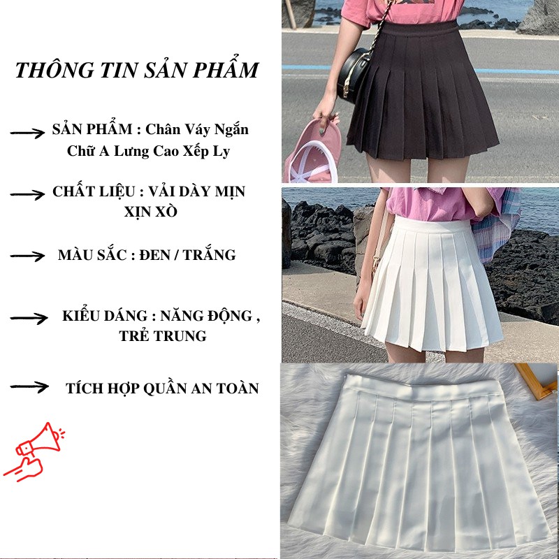 Chân Váy Chữ A Xếp Ly, Chân Váy Ngắn Lưng Cao Thời Trang Hàn Quốc SIXTEEN. | BigBuy360 - bigbuy360.vn