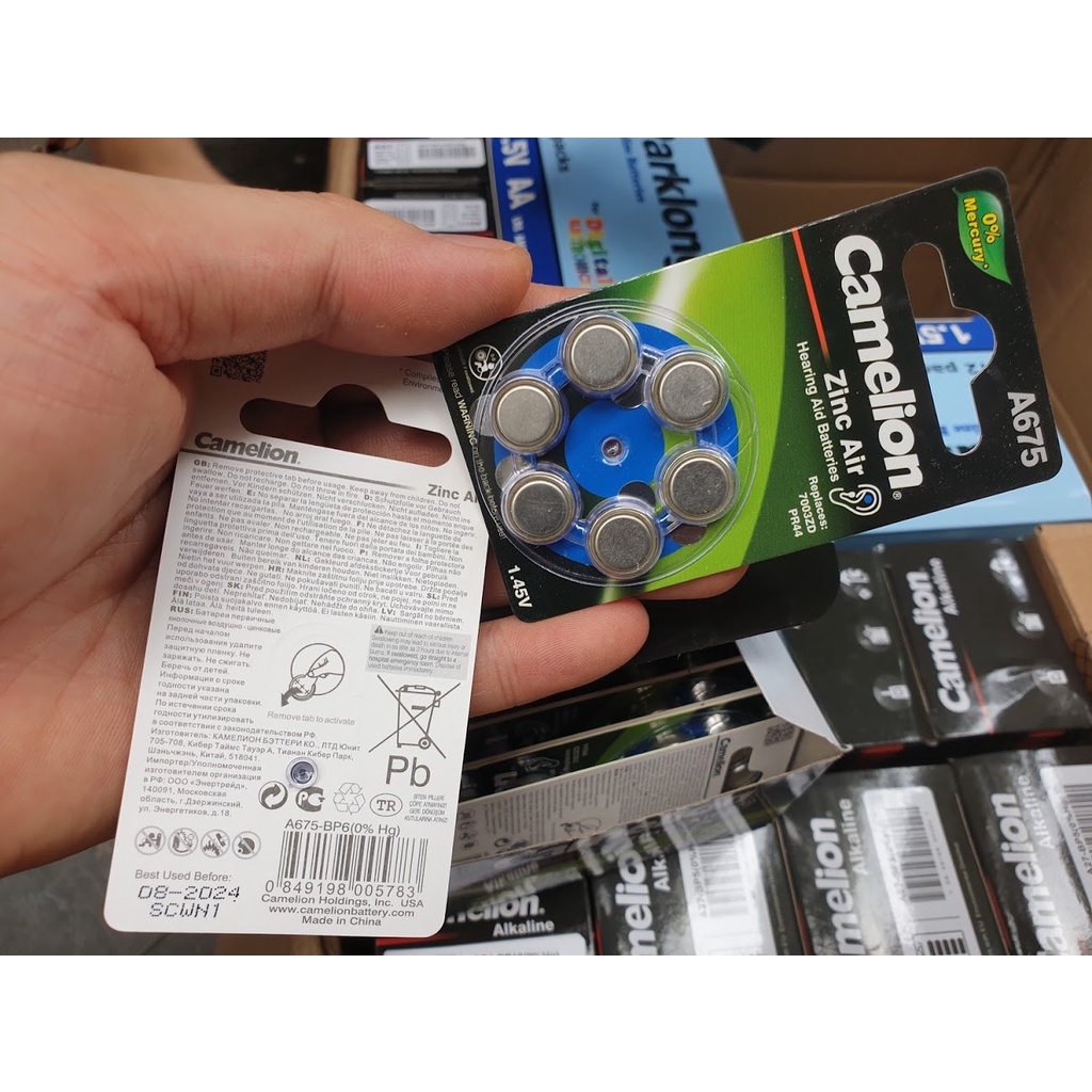 Pin máy trợ thính Camelion Zinc Air A675 PR44 7003ZD 1.45V