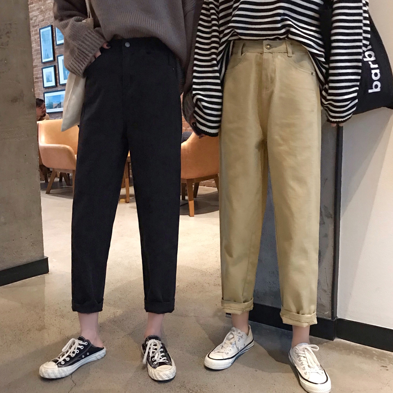 Quần Jean Lưng Cao Màu Trơn Phối Túi Thời Trang 32114