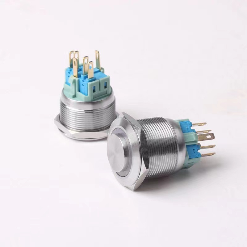 Công Tắc Tự Ngắt Nguồn Điện Tự Ngắt 25mm Chống Thấm Nước Có Đèn Dạng Vòng Tròn Chất Liệu Kim Loại